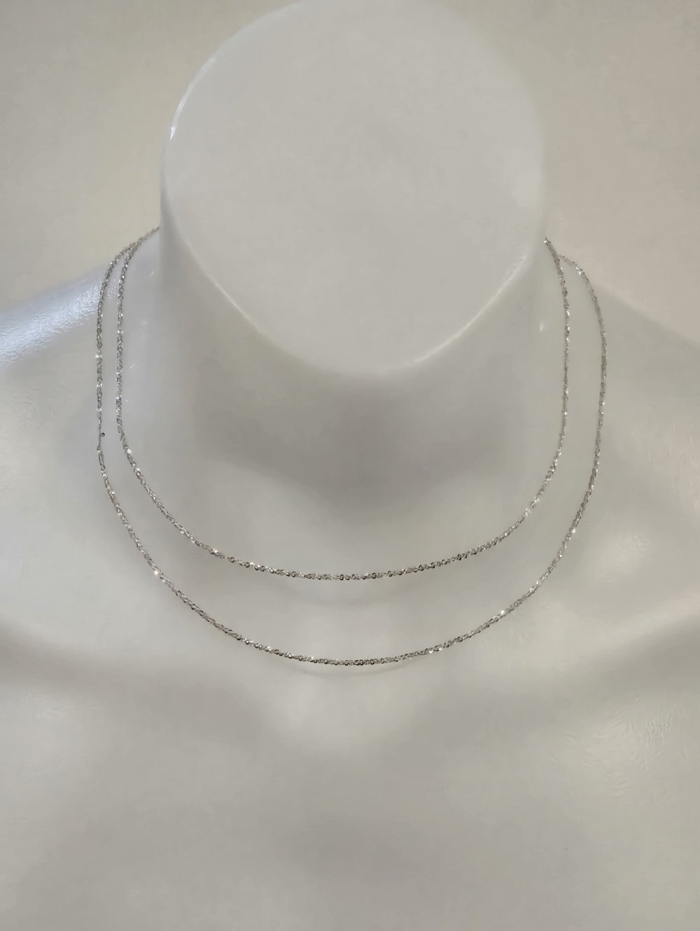 NEW 925 Sterling Silver Twisted Rock 18inch, 1.5mm Necklace. Shiny Crystals!